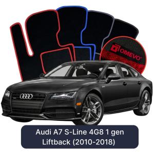 Velurové autokoberce OMEVO pro Audi A7 S-Line 4G8 1 gen Liftback (2010-2018)