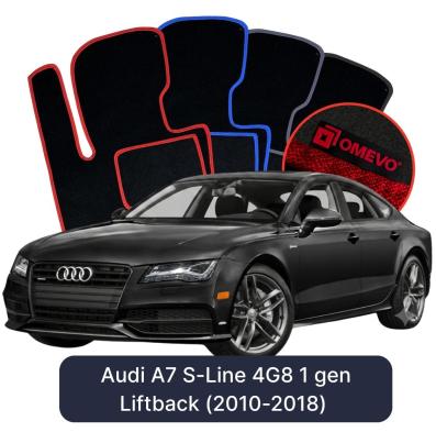 Velurové autokoberce OMEVO pro Audi A7 S-Line 4G8 1 gen Liftback (2010-2018)
