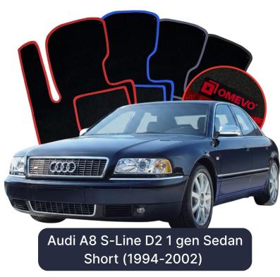 Velurové autokoberce OMEVO pro Audi A8 S-Line D2 1 gen Sedan Short (1994-2002)
