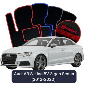 Velurové autokoberce OMEVO pro Audi A3 S-Line 8V 3 gen Sedan (2012-2020)