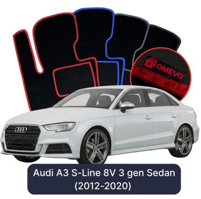 Velurové autokoberce OMEVO pro Audi A3 S-Line 8V 3 gen Sedan (2012-2020)