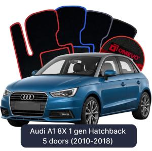 Velurové autokoberce OMEVO pro Audi A1 8X 1 gen Hatchback 5 dveří (2010-2018)