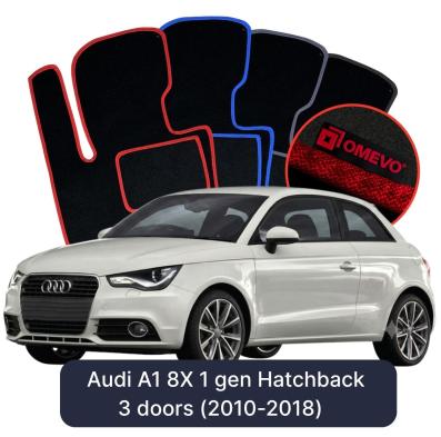 Velurové autokoberce OMEVO pro Audi A1 8X 1 gen Hatchback 3 dveře (2010-2018)