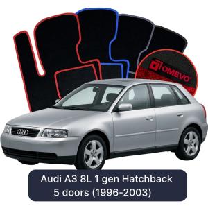 Velurové autokoberce OMEVO pro Audi A3 8L 1 gen Hatchback 5 dveří (1996-2003)