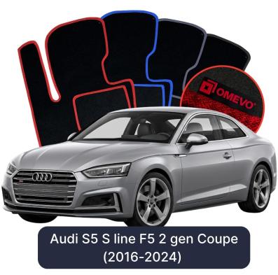 Velurové autokoberce OMEVO pro Audi S5 S line F5 2 gen Kupé (2016-2024)
