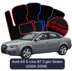 Velurové autokoberce OMEVO pro Audi A4 S-Line B7 3 gen Sedan (2004-2009)
