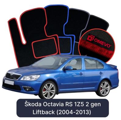 Velurové autokoberce OMEVO pro Škoda Octavia RS 1Z5 2 gen Liftback (2004-2013)