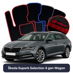 Velurové autokoberce OMEVO pro Škoda Superb Selection  4 gen Kombi (2023-2025)