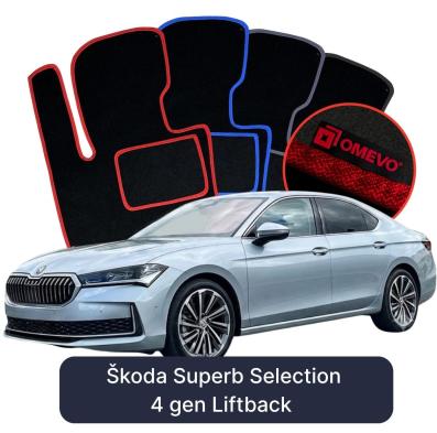 Velurové autokoberce OMEVO pro Škoda Superb Selection  4 gen Liftback (2023-2025)