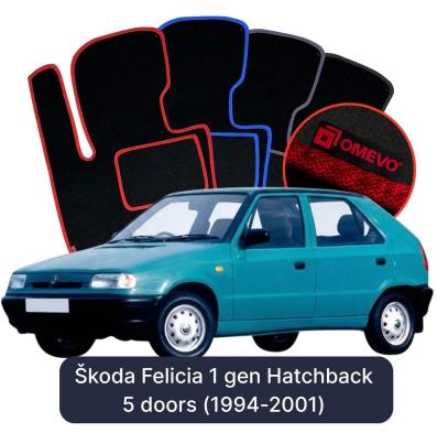 Velurové autokoberce OMEVO pro Škoda Felicia 1 gen Hatchback 5 dveří (1994–2001)