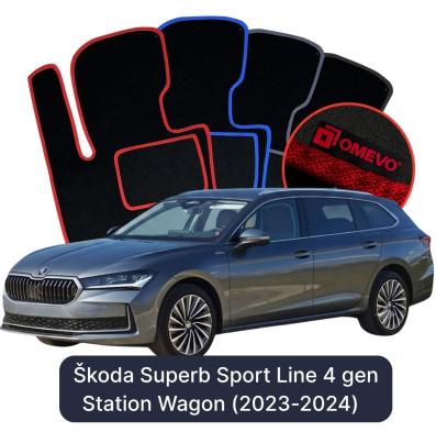 Velurové autokoberce OMEVO pro Škoda Superb Sport Line 4 gen Kombi (2023-2024)