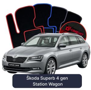 Velurové autokoberce OMEVO pro Škoda Superb 4 gen Kombi (2023-2024)
