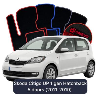 Velurové autokoberce OMEVO pro Škoda Citigo UP 1 gen Hatchback 5 dveří (2011-2019)