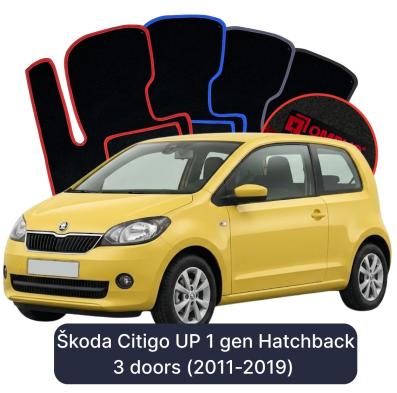 Velurové autokoberce OMEVO pro Škoda Citigo UP 1 gen Hatchback 3 dveře (2011-2019)