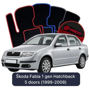 Velurové autokoberce OMEVO pro Škoda Fabia 1 gen Hatchback 5 dveří (1999-2008)