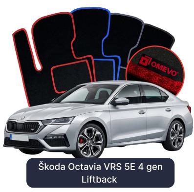 Velurové autokoberce OMEVO pro Škoda Octavia VRS 5E 4 gen Liftback (2019-2024)