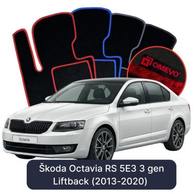 Velurové autokoberce OMEVO pro Škoda Octavia RS 5E3 3 gen Liftback (2013-2020)
