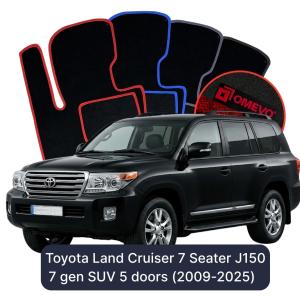 Velurové autokoberce OMEVO pro Toyota Land Cruiser 7 místný J150 7 gen SUV 5 dveří (2009-2025)