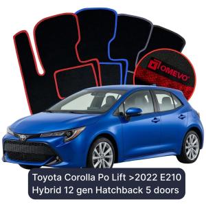 Velurové autokoberce OMEVO pro Toyota Corolla faceliftovaná verze (od roku 2022) E210 Hybridní 12 gen Hatchback 5 dveří (2018-2025)