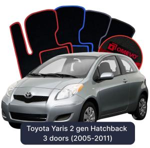 Velurové autokoberce OMEVO pro Toyota Yaris 2 gen Hatchback 3-dveřový (2005–2011)