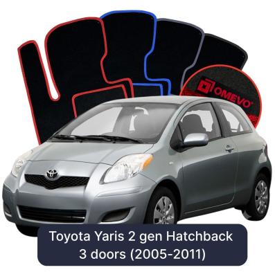 Velurové autokoberce OMEVO pro Toyota Yaris 2 gen Hatchback 3-dveřový (2005–2011)