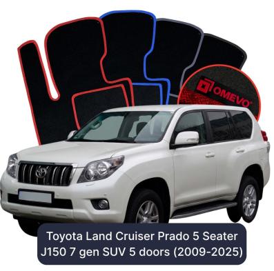 Velurové autokoberce OMEVO pro Toyota Land Cruiser Prado 5 místný J150 7 gen SUV 5 dveří (2009-2025)