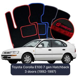 Velurové autokoberce OMEVO pro Toyota Corolla E100 7 gen Hatchback 3 dveře (1992-1997)