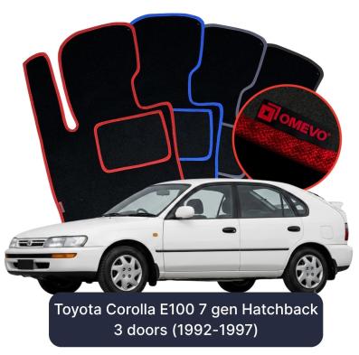 Velurové autokoberce OMEVO pro Toyota Corolla E100 7 gen Hatchback 3 dveře (1992-1997)