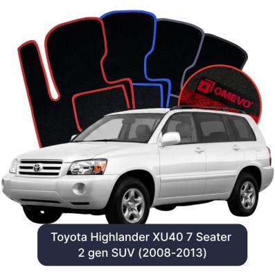Velurové autokoberce OMEVO pro Toyota Highlander 7 místný XU40 2 gen SUV (2008-2013)