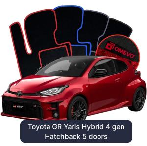 Velurové autokoberce OMEVO pro Toyota GR Yaris Hybridní 4 gen Hatchback 5 dveře (2020-2025)