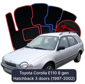 Velurové autokoberce OMEVO pro Toyota Corolla E110 8 gen Hatchback 3 dveře (1997-2002)