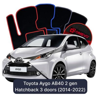 Velurové autokoberce OMEVO pro Toyota Aygo AB40 2 gen Hatchback 3 dveře (2014–2022)