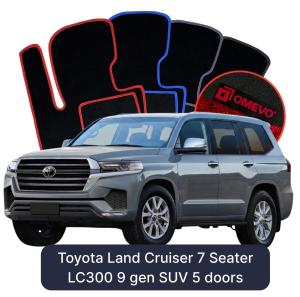 Velurové autokoberce OMEVO pro Toyota Land Cruiser 7 místný LC300 9 gen SUV 5 dveří (2021-2025)
