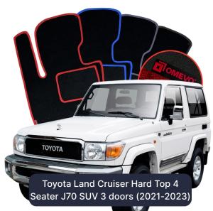 Velurové autokoberce OMEVO pro Toyota Land Cruiser Hard Top 4 místný J70 SUV 3 dveře (2021-2023)