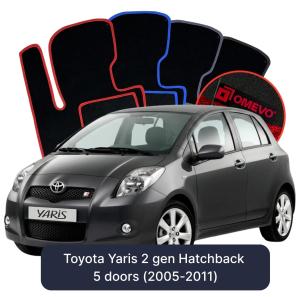 Velurové autokoberce OMEVO pro Toyota Yaris 2 gen Hatchback 5 dveří (2005-2011)