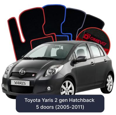 Velurové autokoberce OMEVO pro Toyota Yaris 2 gen Hatchback 5 dveří (2005-2011)