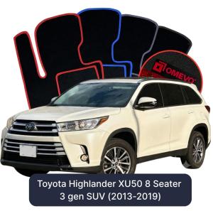 Velurové autokoberce OMEVO pro Toyota Highlander XU50 8 místný 3 gen SUV (2013-2019)