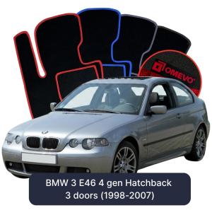 Velurové autokoberce OMEVO pro BMW 3 E46 4 gen Hatchback 3 dveře (1998-2007)