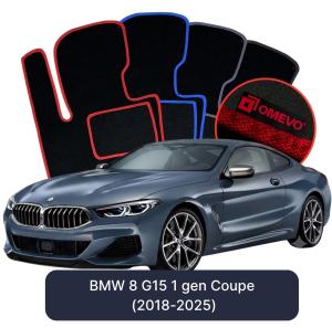 Velurové autokoberce OMEVO pro BMW 8 G15 1 gen Kupé (2018-2025)