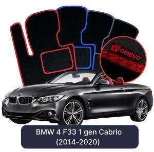 Velurové autokoberce OMEVO pro BMW 4 F33 1 gen Cabrio (2014-2020)