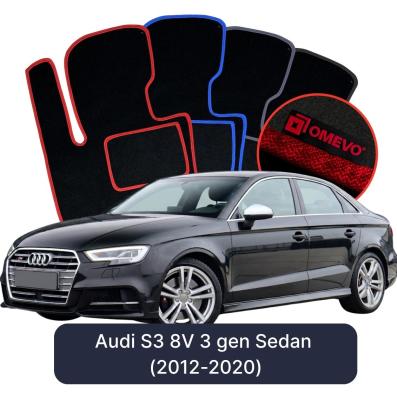 Velurové autokoberce OMEVO pro Audi S3 8V 3 gen Sedan (2012-2020)
