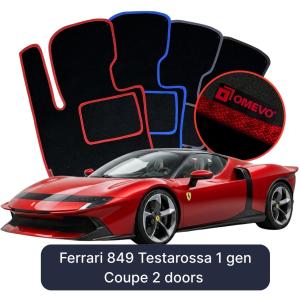 Velurové autokoberce OMEVO pro Ferrari 849 Testarossa 1 gen Kupé 2 dveře (2025-2026)
