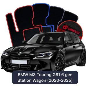 Velurové autokoberce OMEVO pro BMW M3 Touring G81 6 gen Kombi (2020-2025)