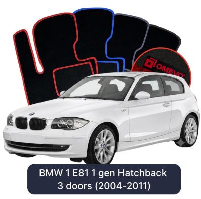 Velurové autokoberce OMEVO pro BMW 1 E81 1 gen Hatchback 3 dveře (2004-2011)