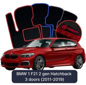 Velurové autokoberce OMEVO pro BMW 1 F21 2 gen Hatchback 3 dveře (2011-2019)