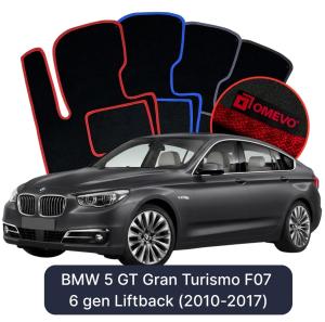 Velurové autokoberce OMEVO pro BMW 5 GT Gran Turismo F07 6 gen Liftback (2010-2017)
