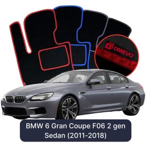 Velurové autokoberce OMEVO pro BMW 6 Gran Coupe F06 2 gen Sedan (2011-2018)