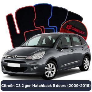 Velurové autokoberce OMEVO pro Citroën C3 2 gen Hatchback 5 dveří (2009-2016)
