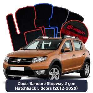 Velurové autokoberce OMEVO pro Dacia Sandero Stepway 2 gen Hatchback 5 dveří (2012-2020)