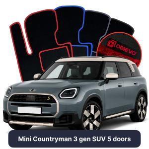 Velurové autokoberce OMEVO pro Mini Countryman 3 gen SUV 5-dveřový (2024-2025)